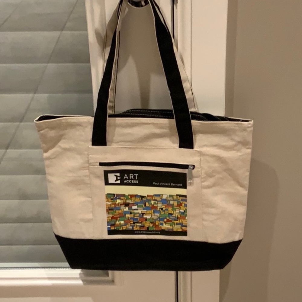 New Canvas blue and white artsy tote (3 items for $15)